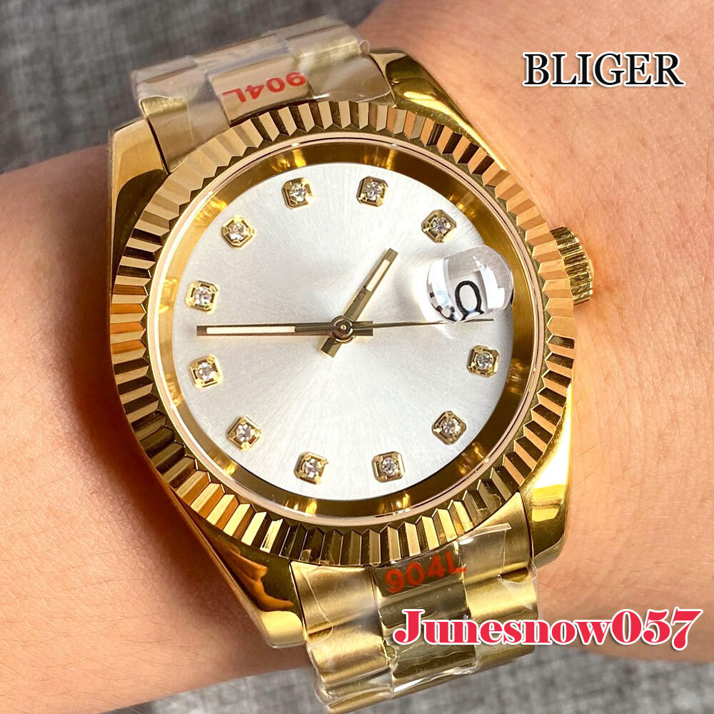 Bliger 36MM/39MM Watch NH35A Automatic For Men’s Sapphire Glass Gold Bracelet