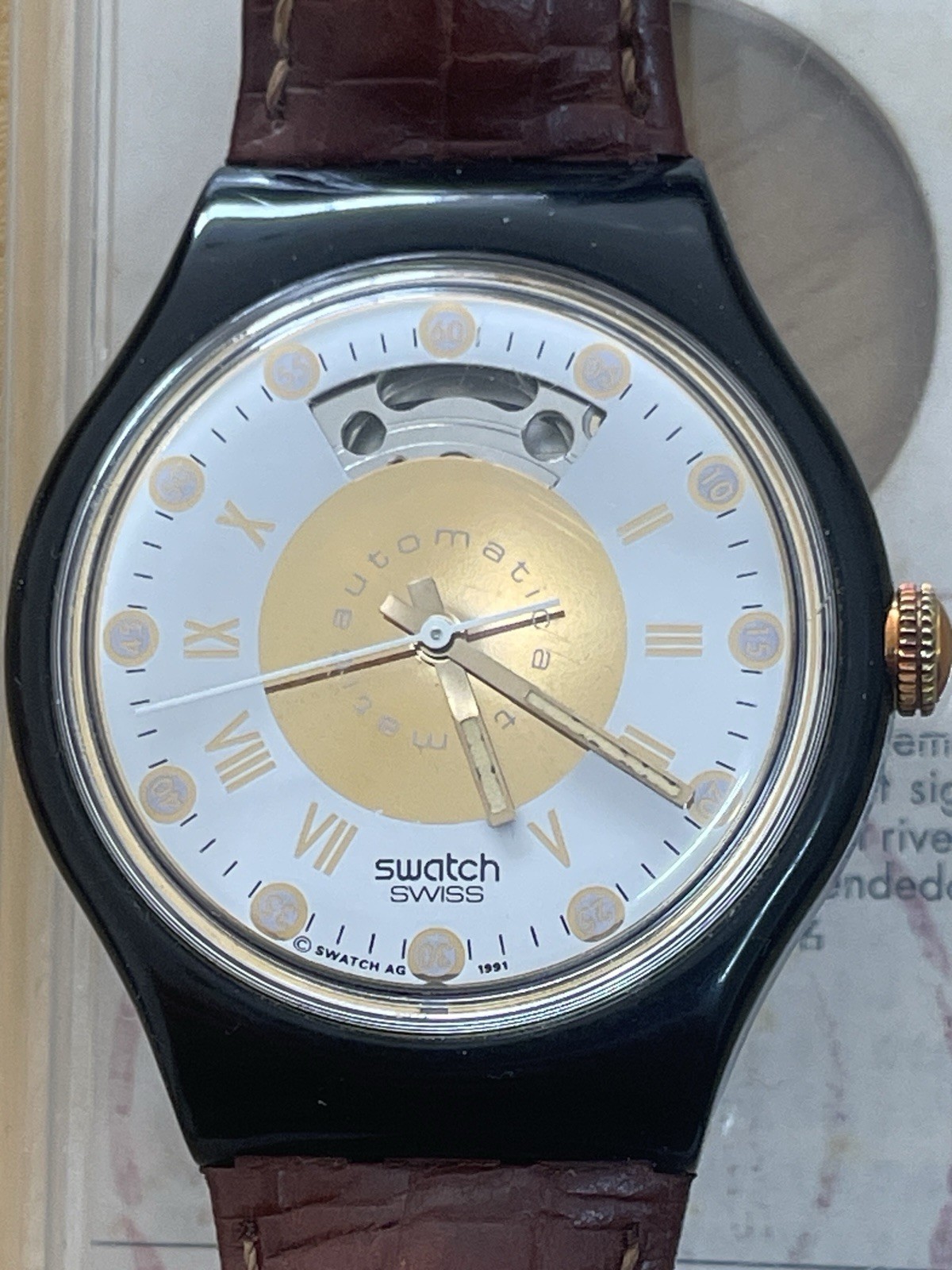 Swatch Swiss AG 1991 37mm Watch Full Set Original Mechanical Automatic Watch