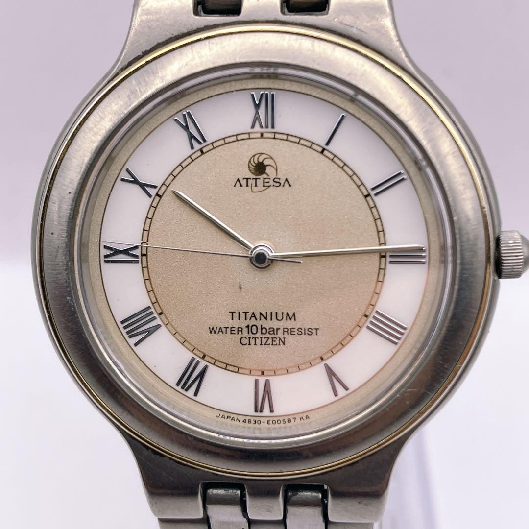 CITIZEN ATTESA Titanium 10BAR,working conditionbattery replaced,W6A4 From Japan