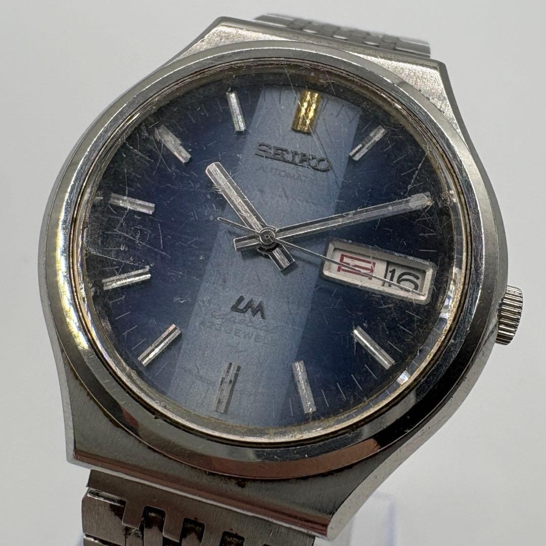 SEIKO Lord Matic LM 5206-6090 Automatic Hi-Beat SS 36mm Blue Day-Date Watch