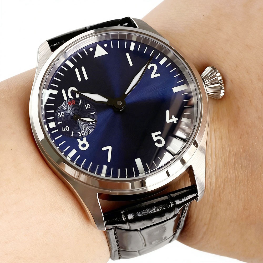 Tandorio New 42mm 6497 Hand-Wind Men Watches Blue Dress Watch Sapphire Glass