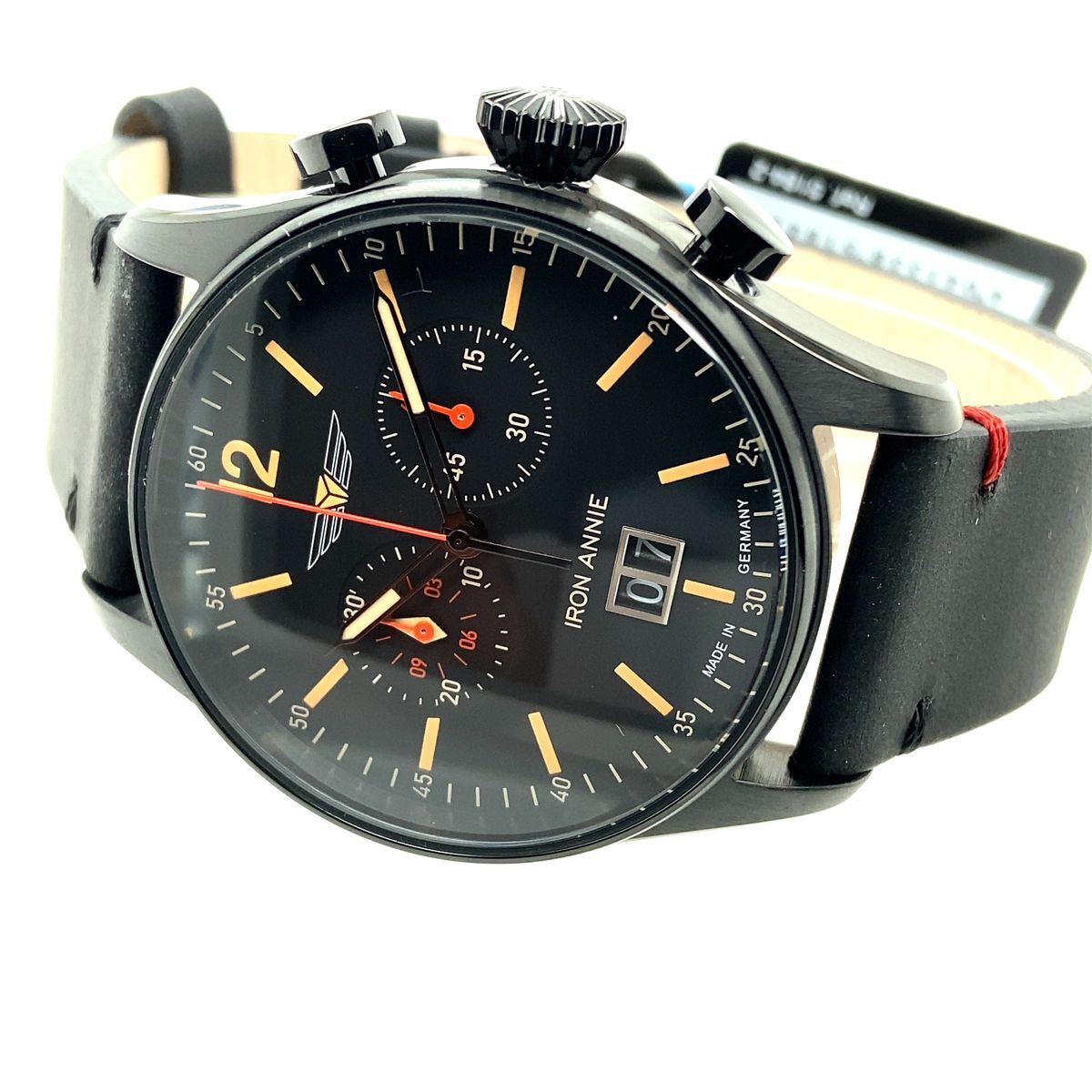Men’s watch Iron Annie Flight Control Chronograph Quartz PVD black steel, 5184-2