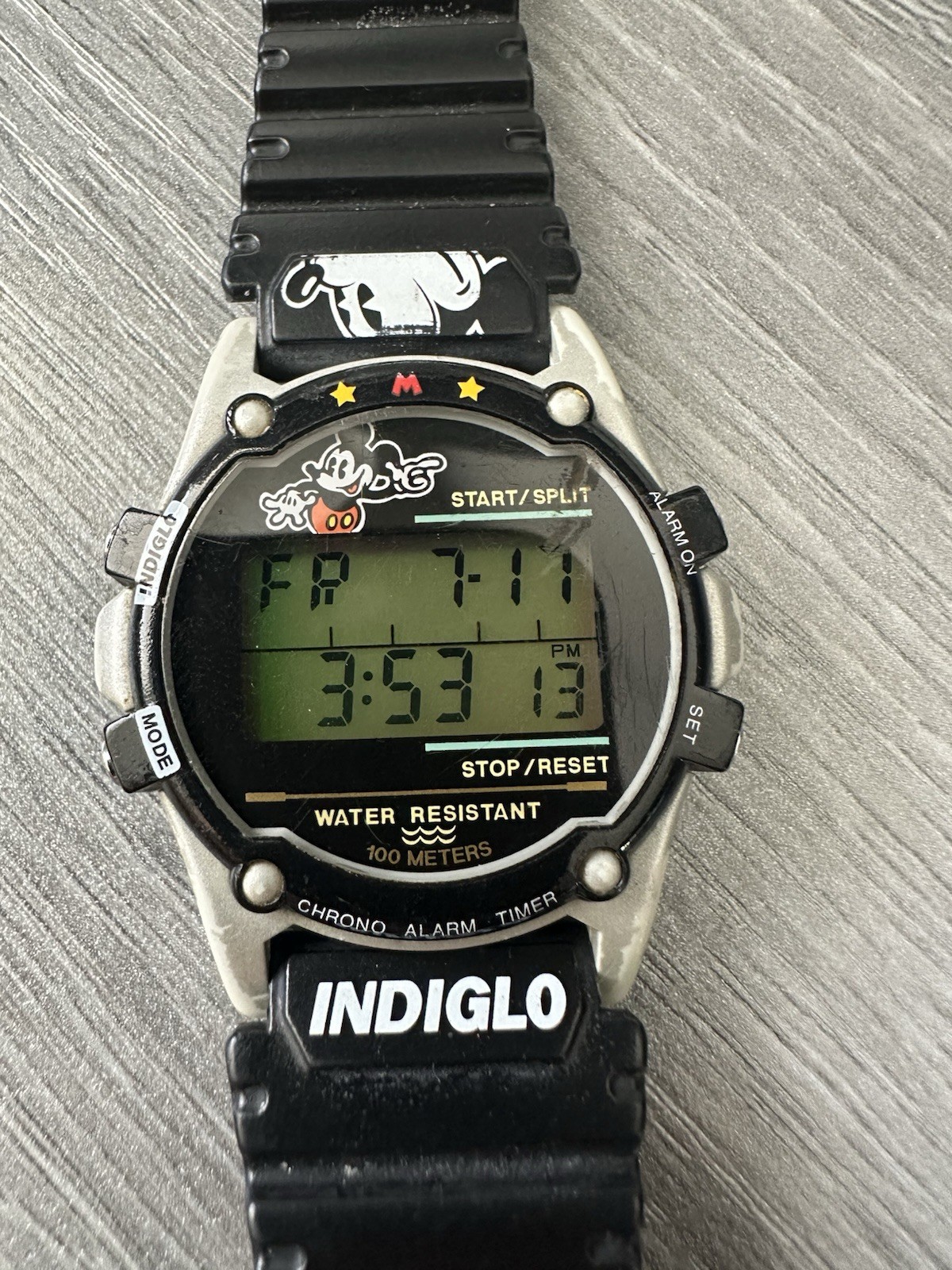 Disney Employee Mickey Edition Timex Atlantis 100 Digital Wrist Watch Super Rare