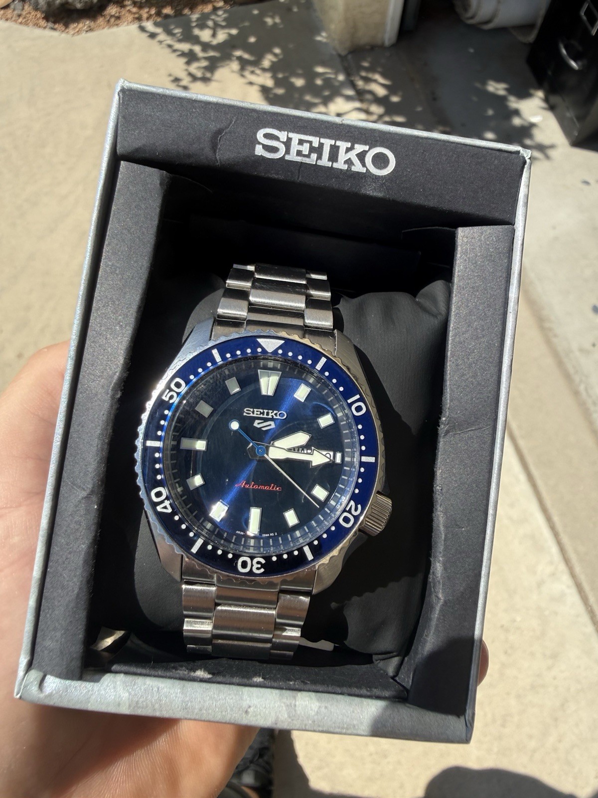 Seiko 5 SKX Sports SRPL83 Automatic Blue Dial Steel Bracelet Watch Japan Made