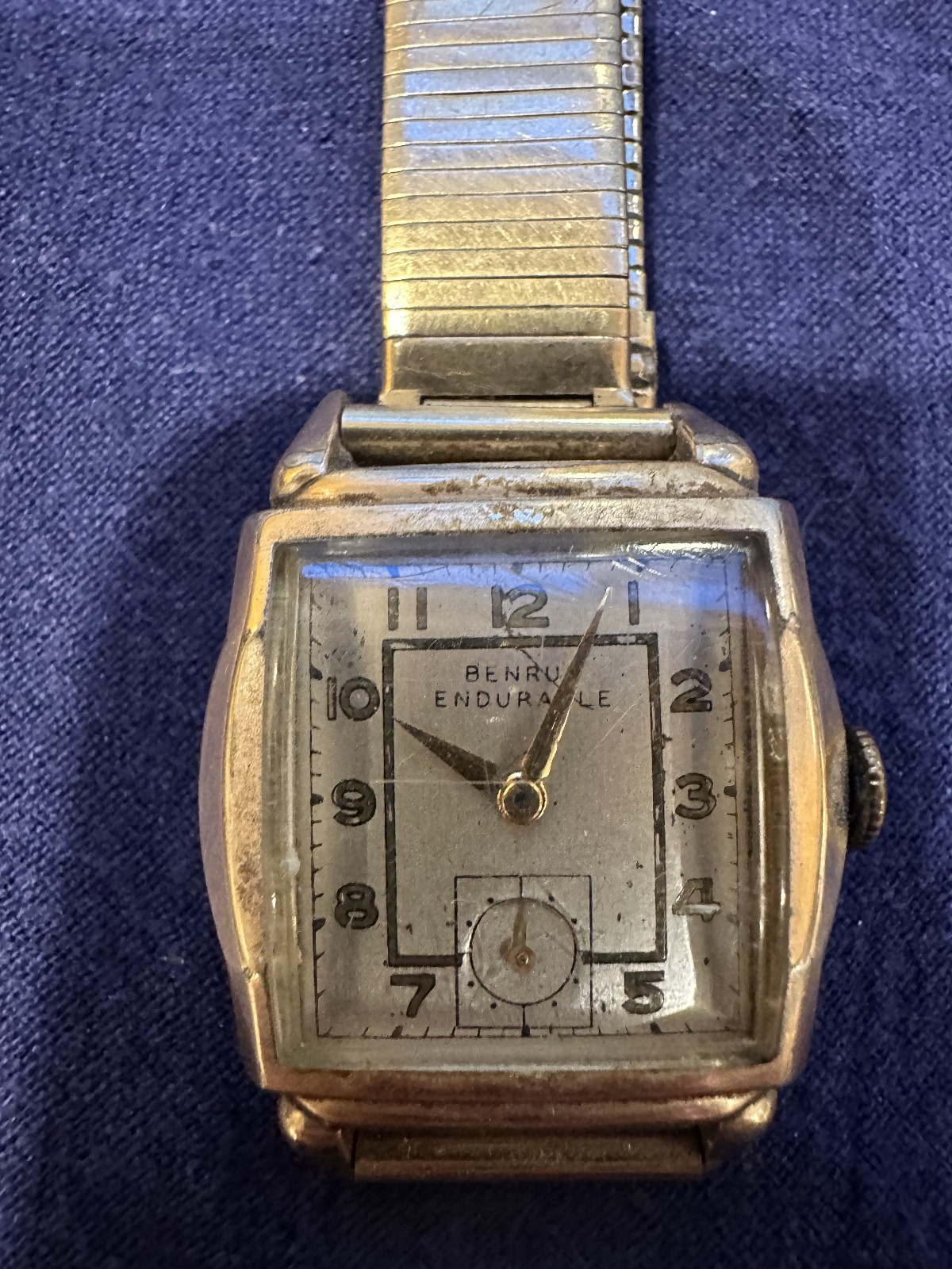VINTAGE Benrus Endurable Art Deco Tank Watch – 10K RGP Bezel – RUNNING – Swiss M