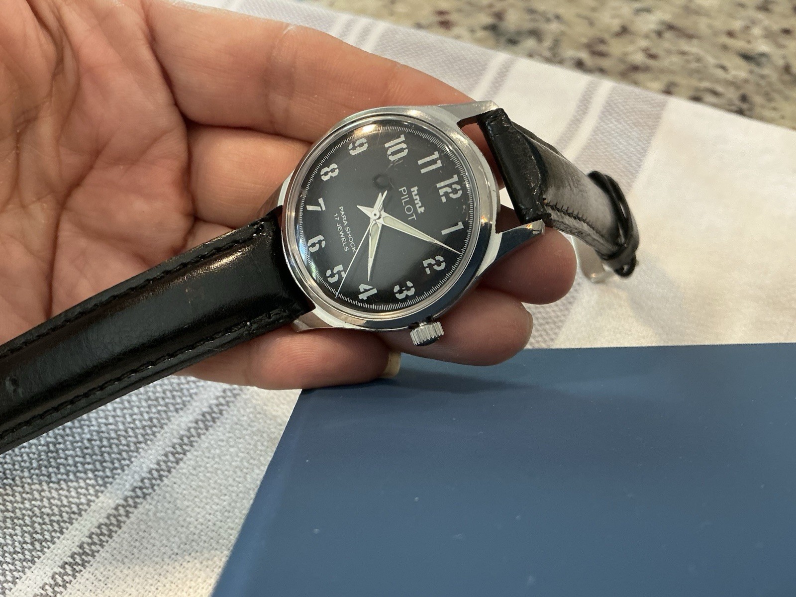 Rare HMT Pilot Men’s Watch Hand Winding Mechanical 1980s Vintage Made in India