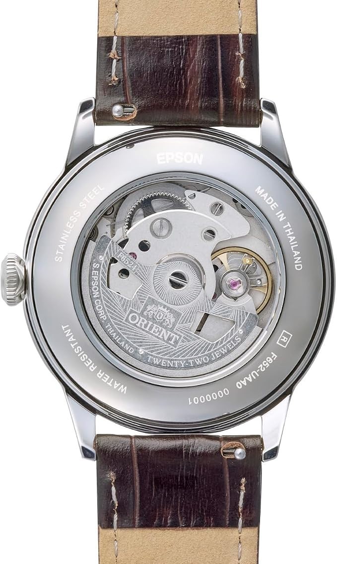 ORIENT RN-BB0002S Bambino 38mm White Roman No Date Automatic Leather Watch