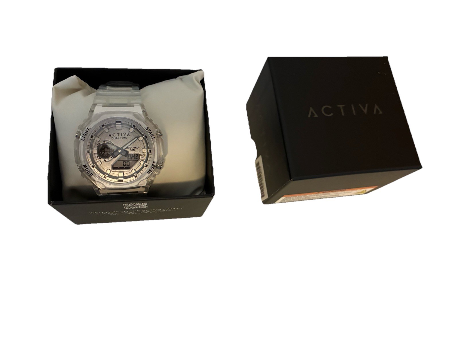 Activa Recon ACW423-016 Unisex 45.5mm Digital Watch Clear White Sport New