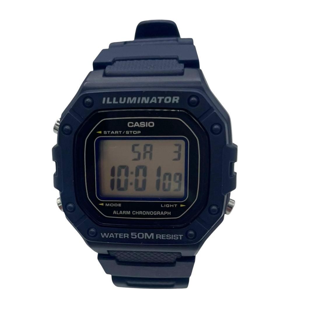 [Good Condition] [CASIO] W-218H Digital Watch “Blue”