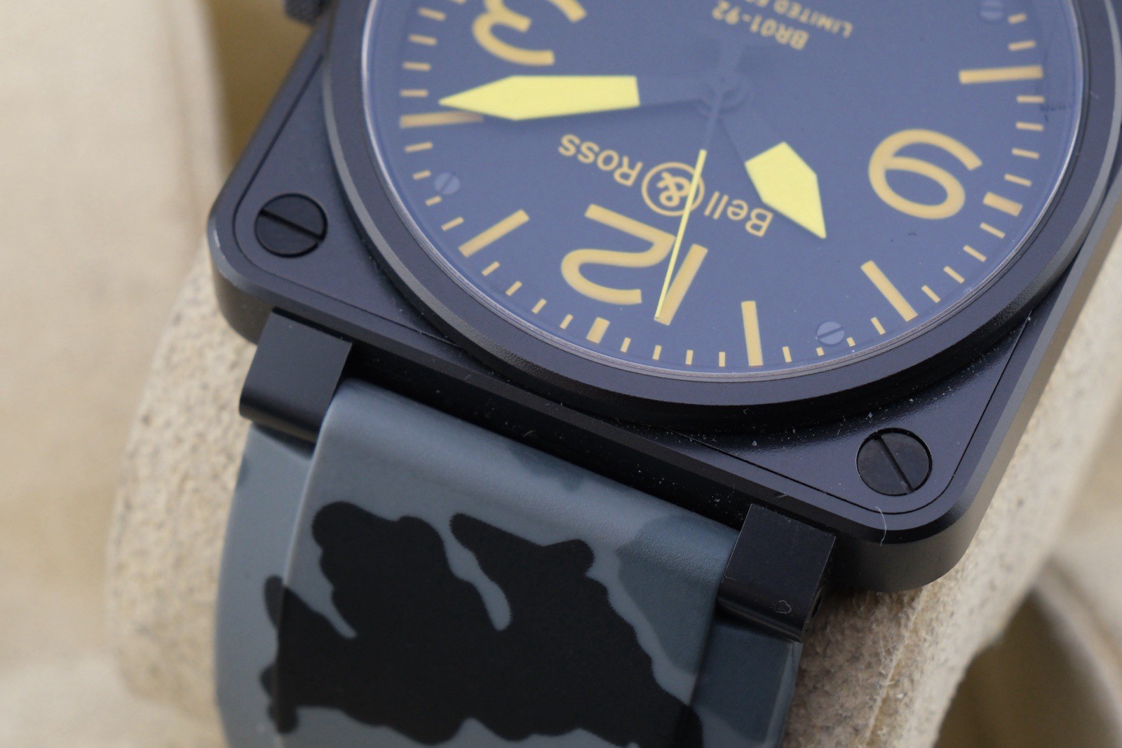 Bell & Ross Aviation BR01-92-S Black & Yellow Dial 46mm Limited Ed Camo Band