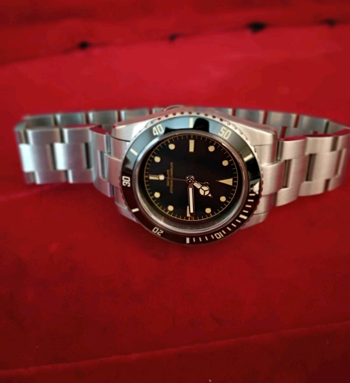 citizen movement stainless steel dive watch Japan sapphire glass screw crown
