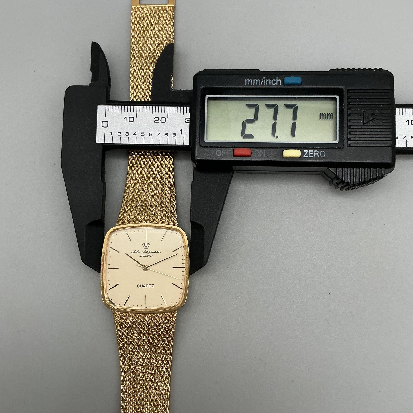 Vintage Jules Jurgensen Mens Watch 28mm Champagne Dial Gold Tone Mesh 4568