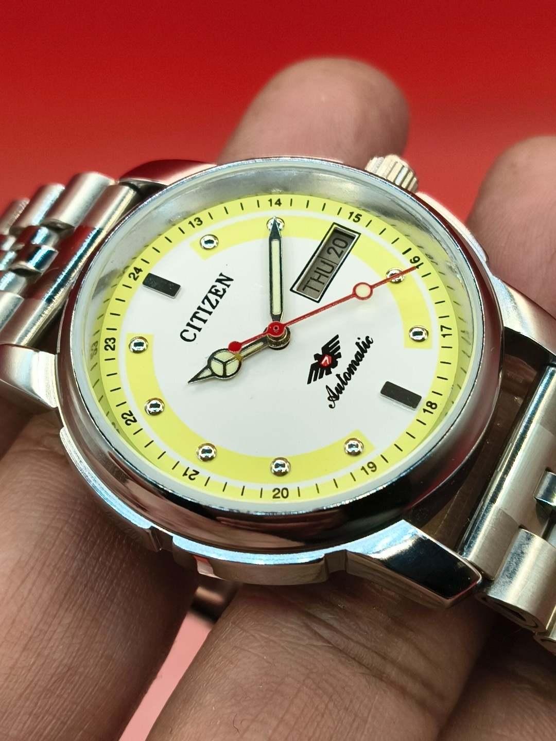 Automatic 8200 21Jewels Restored Dial White DayDate Mens Japan Watch Vintage 68