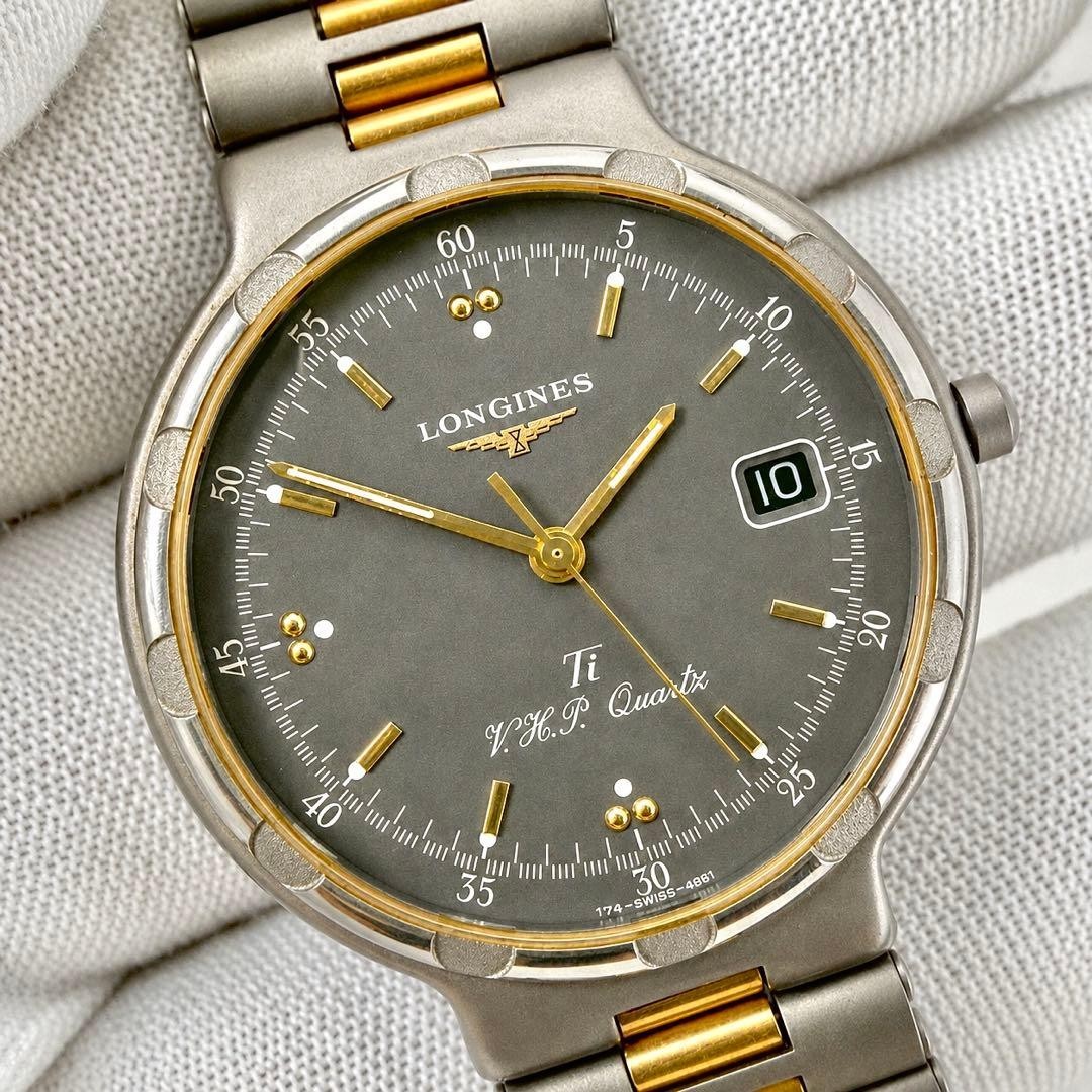 [Near Mint w/Box Links] Longines Conquest Ti VHP Titanium Men’s Gold Gray Dial