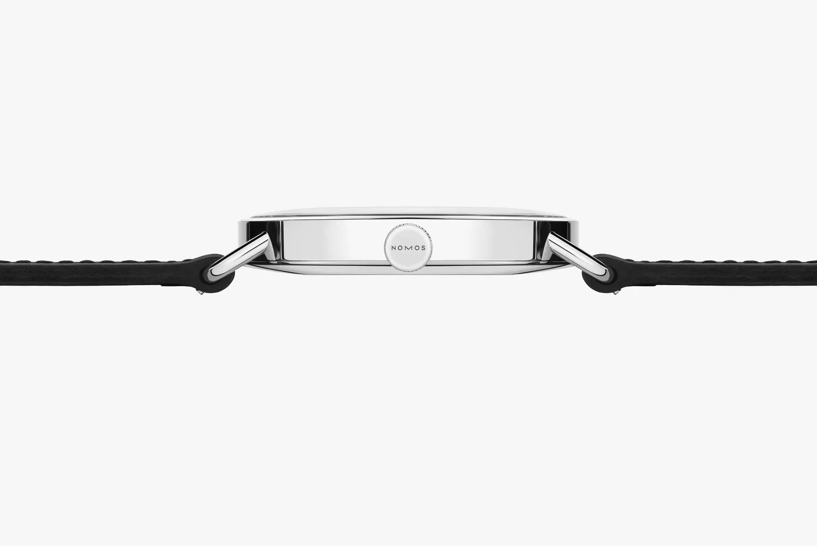 NOMOS Glashütte Metro Date 38.5mm White Dial Leather Band Watch – 1102