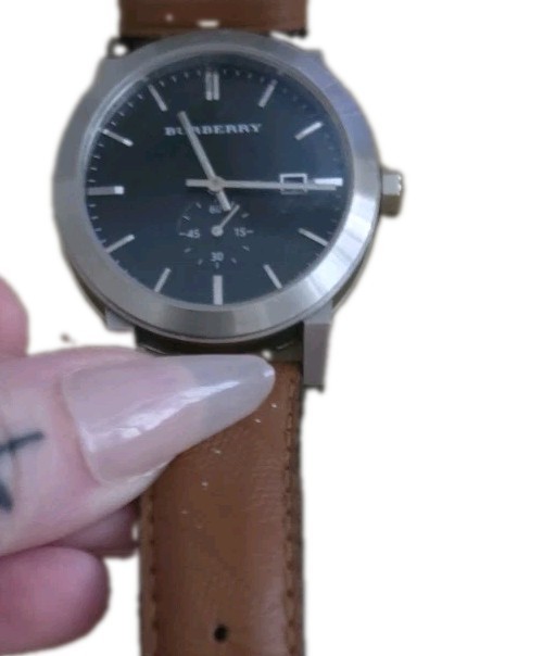 Burberry BU9905 The City Swiss Sapphire Black Dial Brown Leather Box Papers