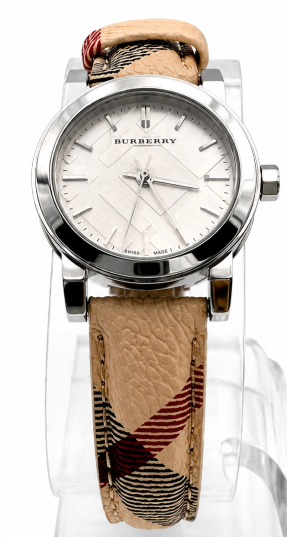 Burberry BU9222 The City Haymarket Check Silver Dial 26mm Quartz Watch –
