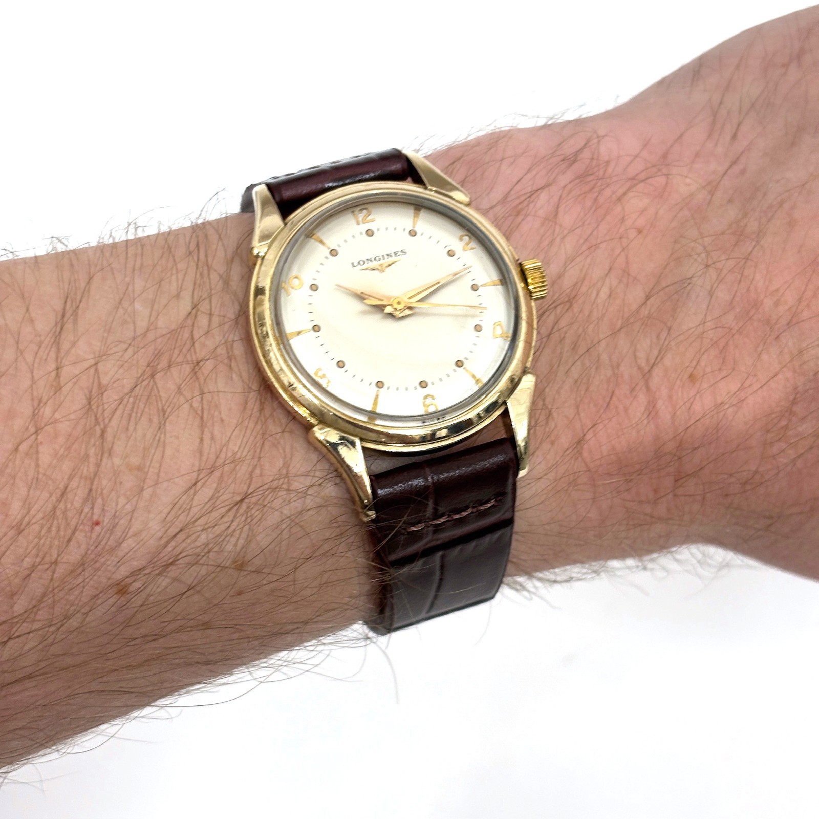 Vintage 1951 Longines Commander 34mm 10K GF Swiss Cal. 23ZS Manual Wind Running