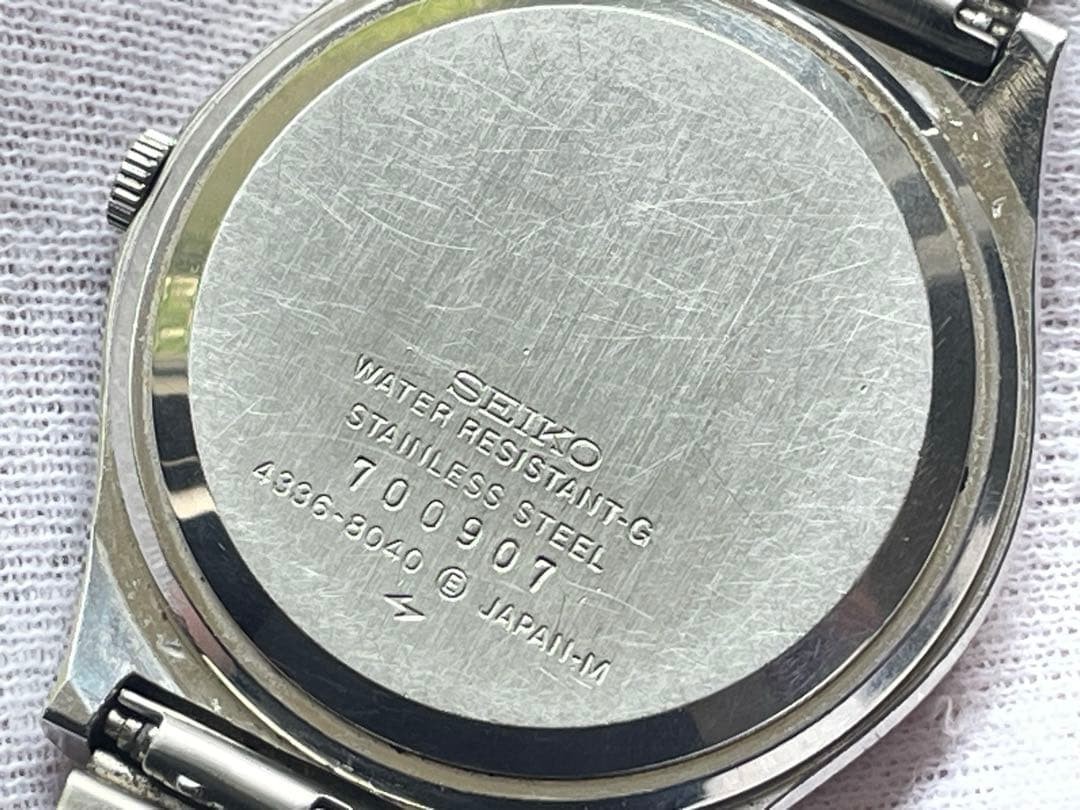 SEIKO TYPE II 4336-8040 DAINI 1977 Silver Dress Watch Used Japan