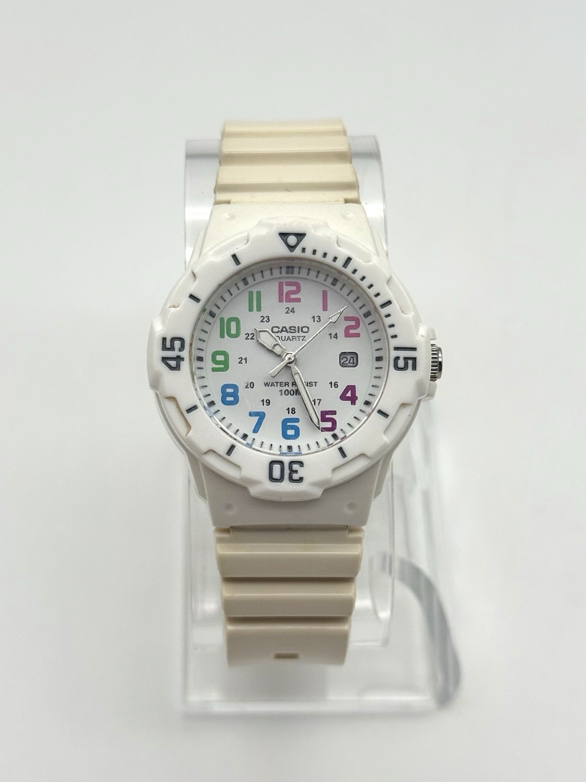 Casio LRW-200H White Multicolor Dial Analog Quartz Watch Water Resist Women’s