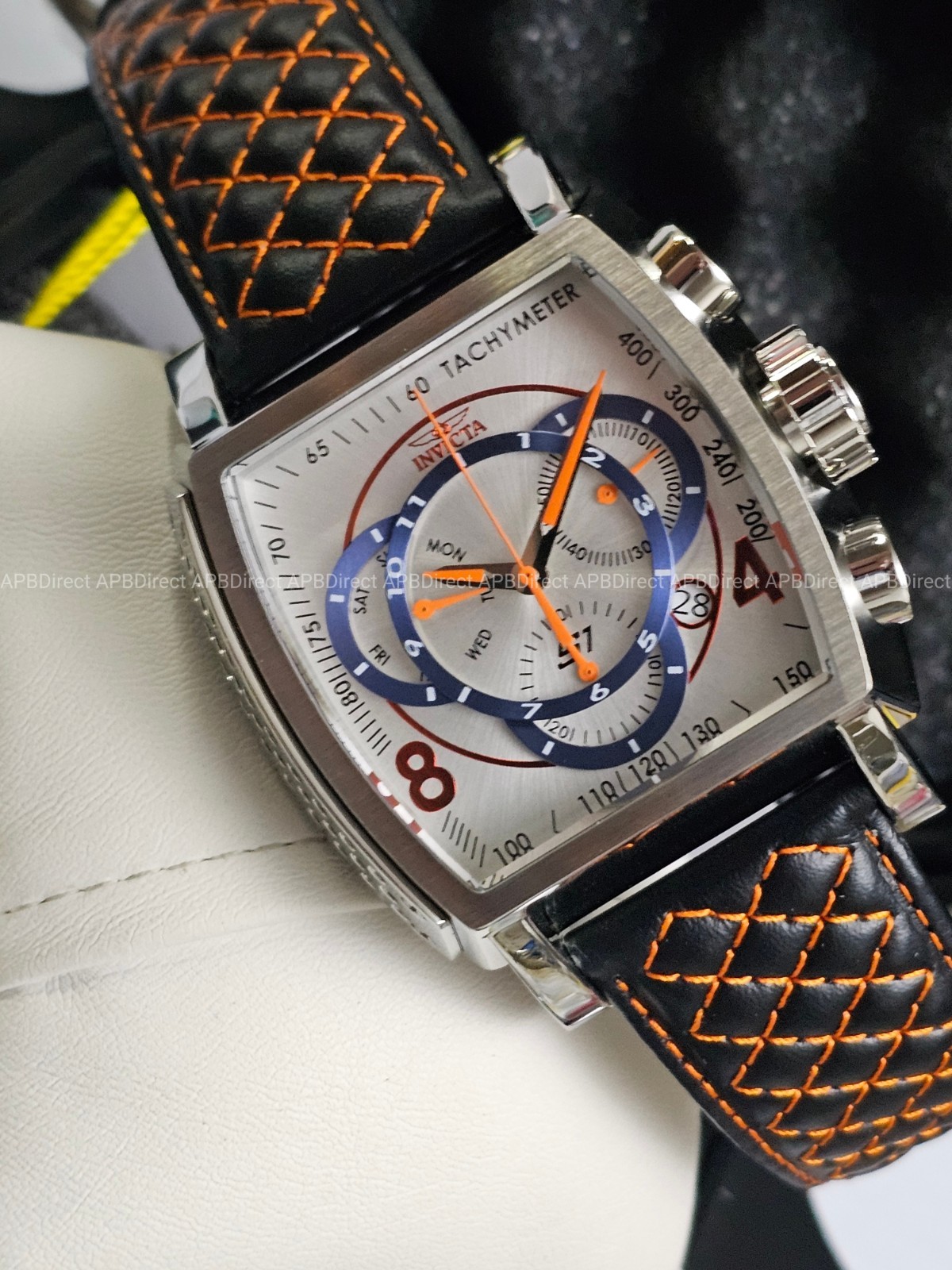 Invicta – S1 Rally – Swiss Z60 Chronograph – Black Orange Leather – Mens Watch
