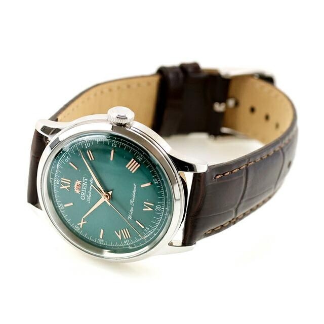 ORIENT RN-BB0001E Bambino 38mm Green Roman No Date Automatic Leather Watch