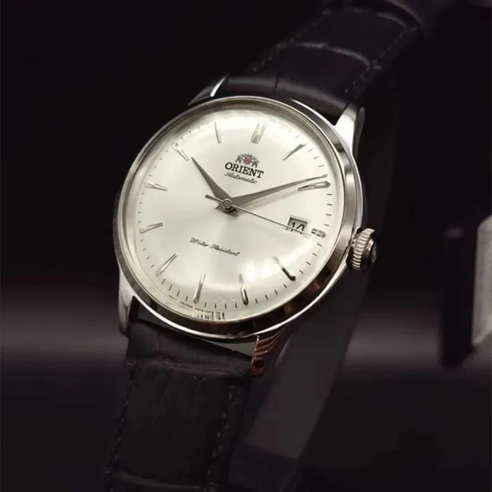Orient Bambino Mens Automatic Watch RA-AC0M03S30B 38mm White Dial Leather 30M