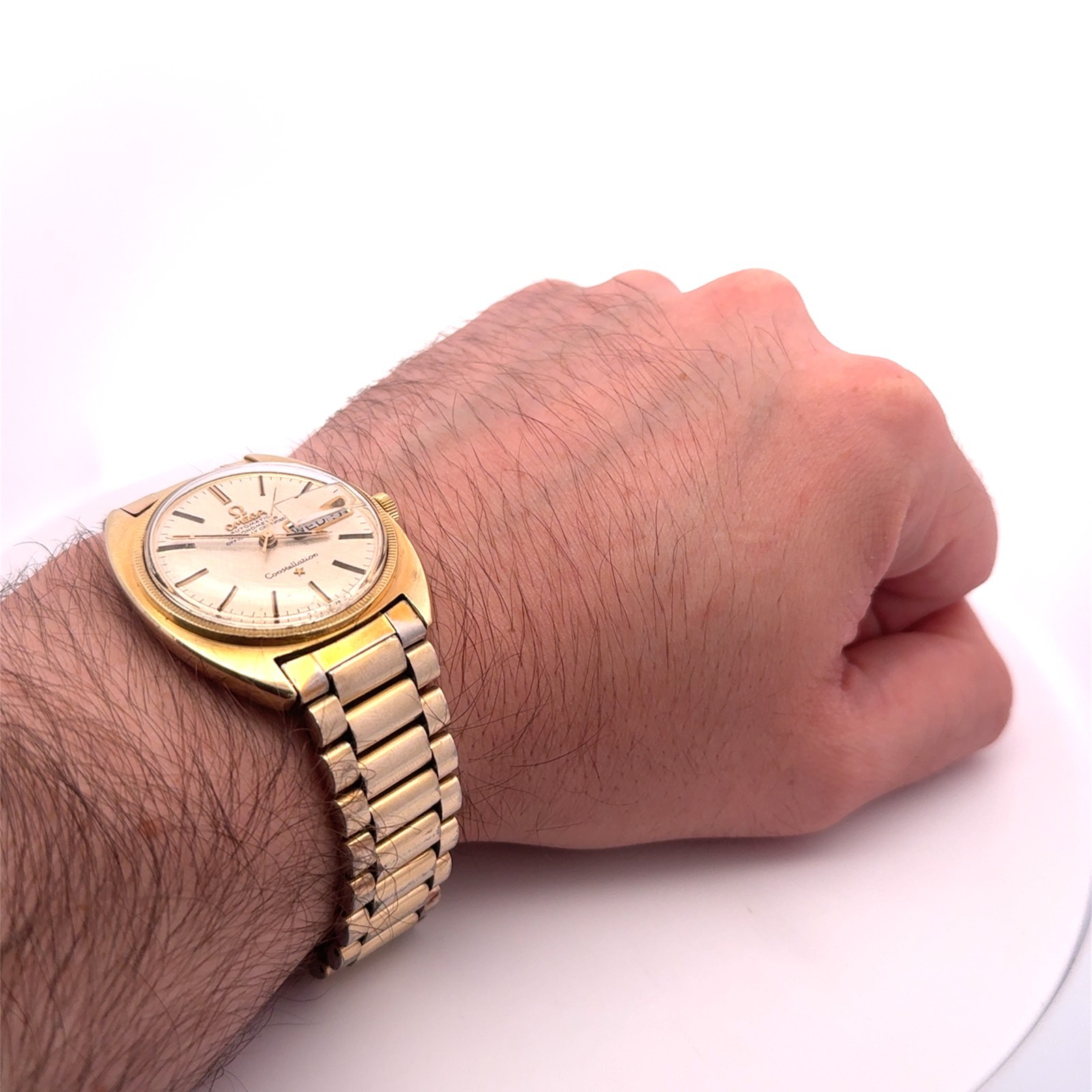 Omega Constellation Automatic Chronometer 14k Gold Filled Vintage Watch 35mm