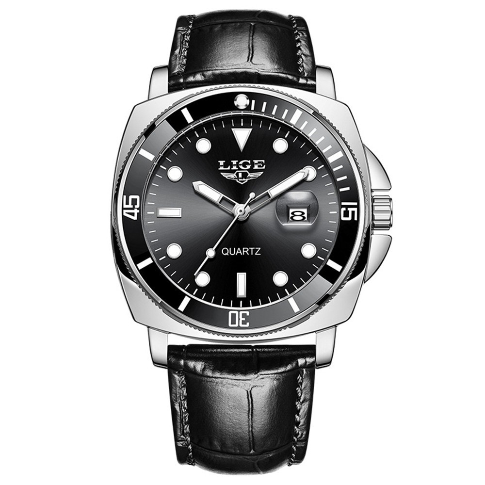 LIGE Men Watch Brand Luminous Wristwatch Business Male Calendar Steel Watches