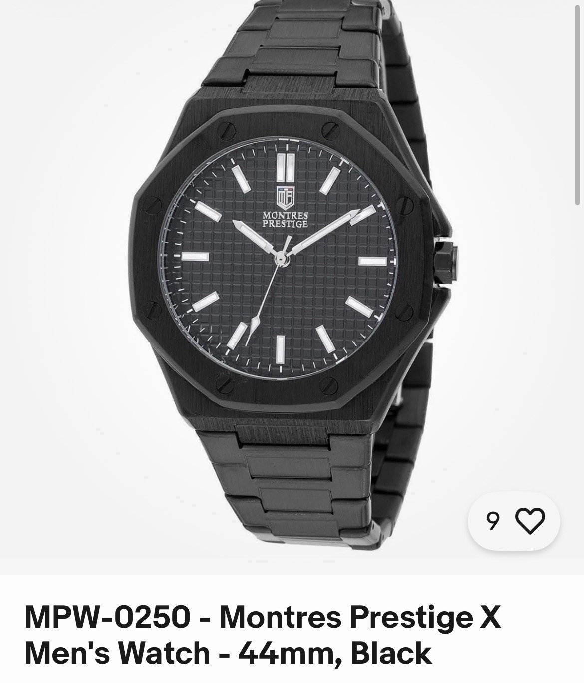 Montres Prestige X Men’s Quartz Watch 44mm Black Dial Bracelet