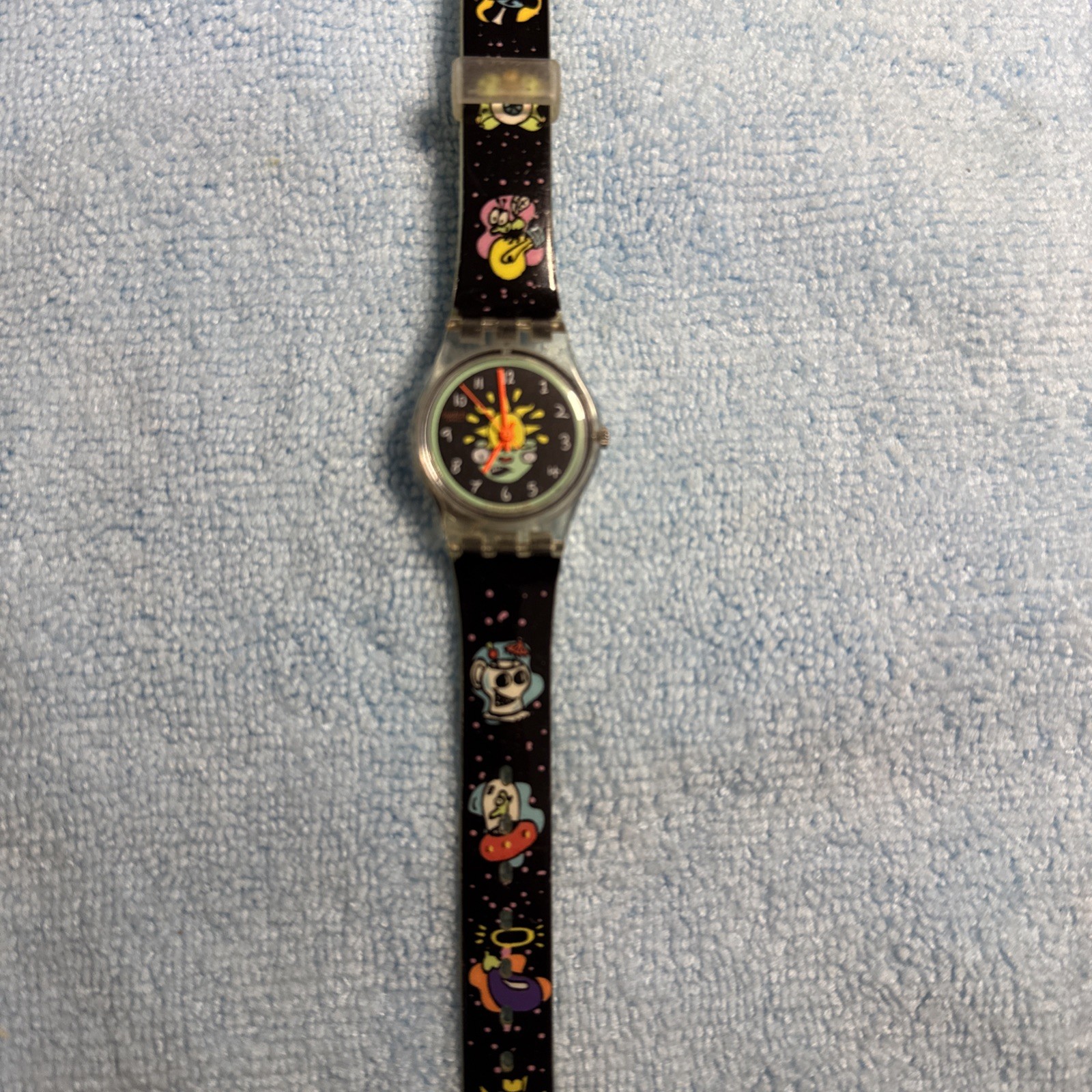 🇨🇭Swatch Watch ULO LK174 1999 Rare Working has a nee battery clear case too!