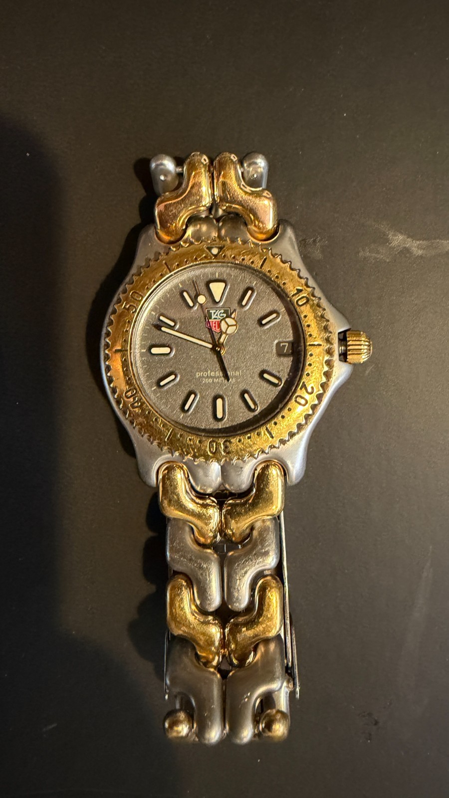 Vintage TAG Heuer SEL S95.213M/E Men’s Gray Dial Gold Silver Used w/ New Battery