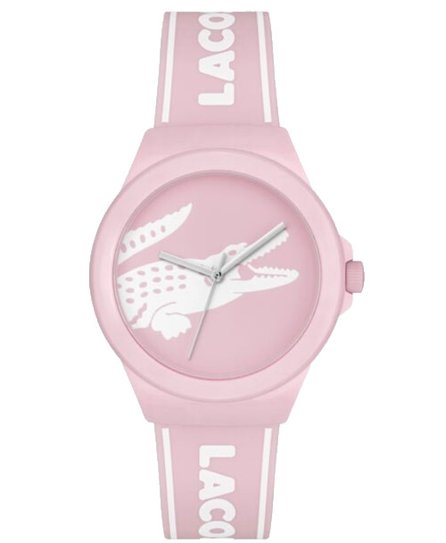 LACOSTE NEOCROC 2001218 PINK DIAL PINK & WHITE SILICONE STRAP 38MM WOMEN WATCH