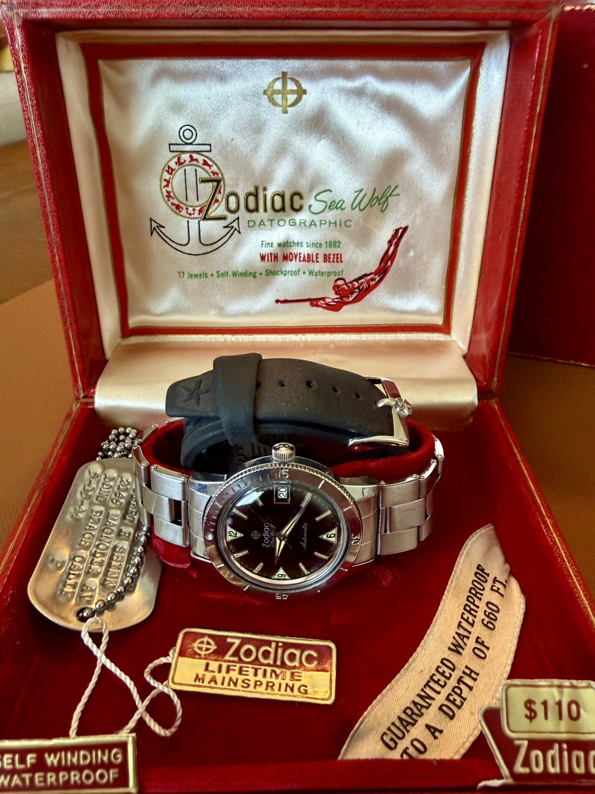 Zodiac Vietnam 2 watch lot Sea Wolf Datographic & Aerospace GMT automatic extras
