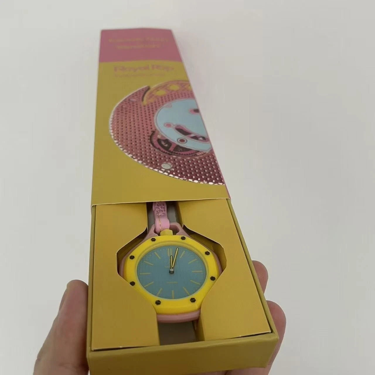 Ap x Swatch Royal Pop Otg Roz-YELLOW PINK- In Hand, Box, Certificate fast shippi
