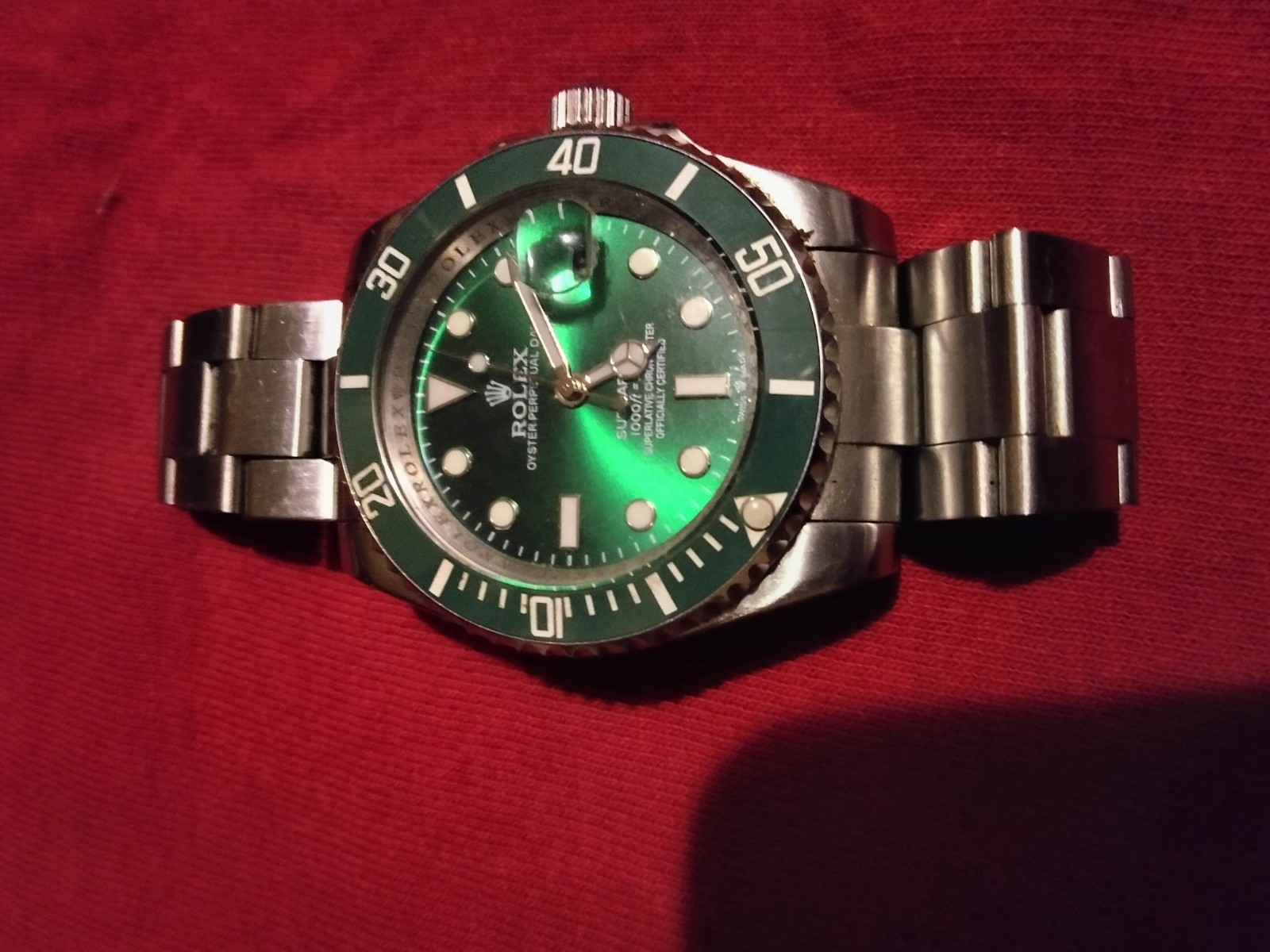 Rolex Submariner Date 41mm Green Dial/Bezel Stainless 2 Tone Bracelet