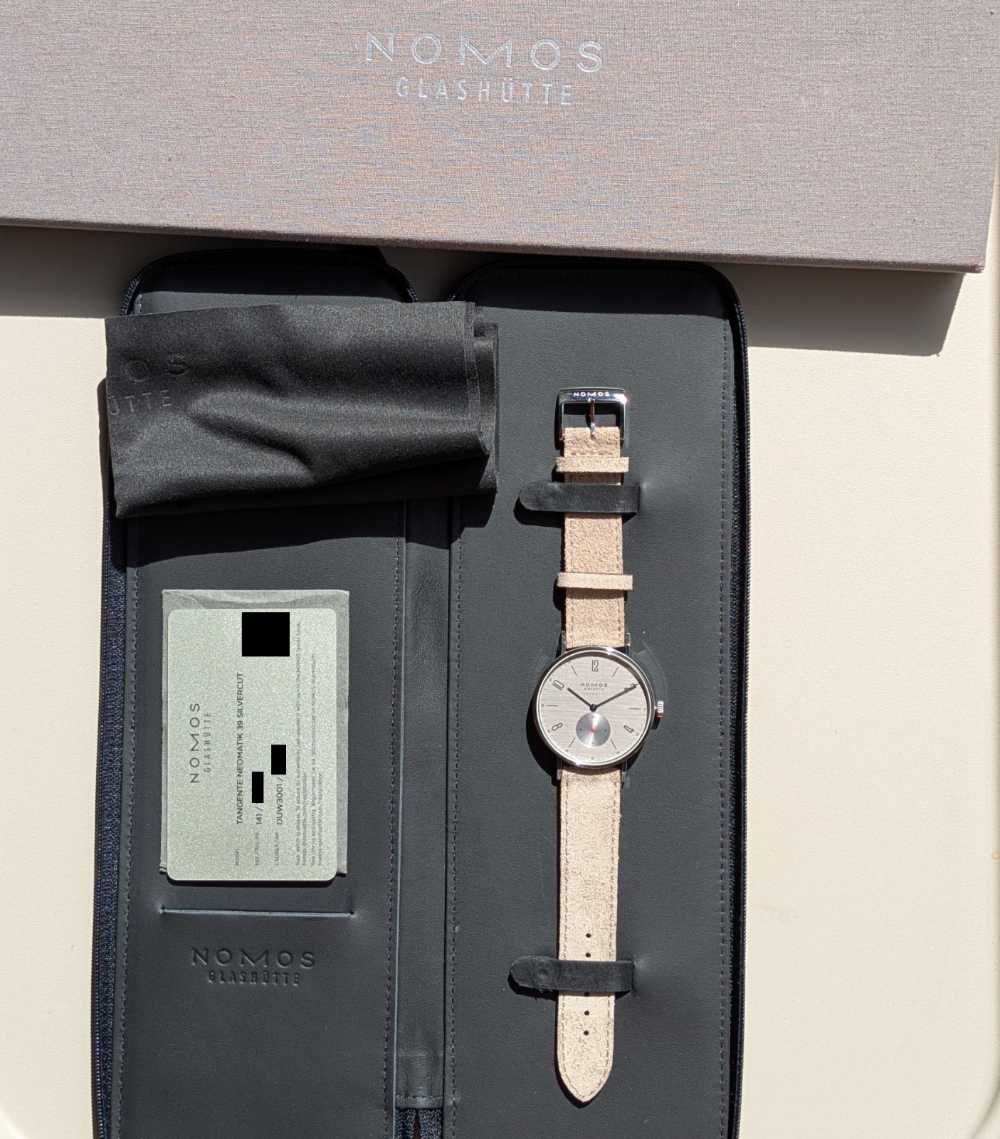 NOMOS Glashütte Tangente Neomatik 39 Silvercut Ref 141 | New | 2026 | Full Set