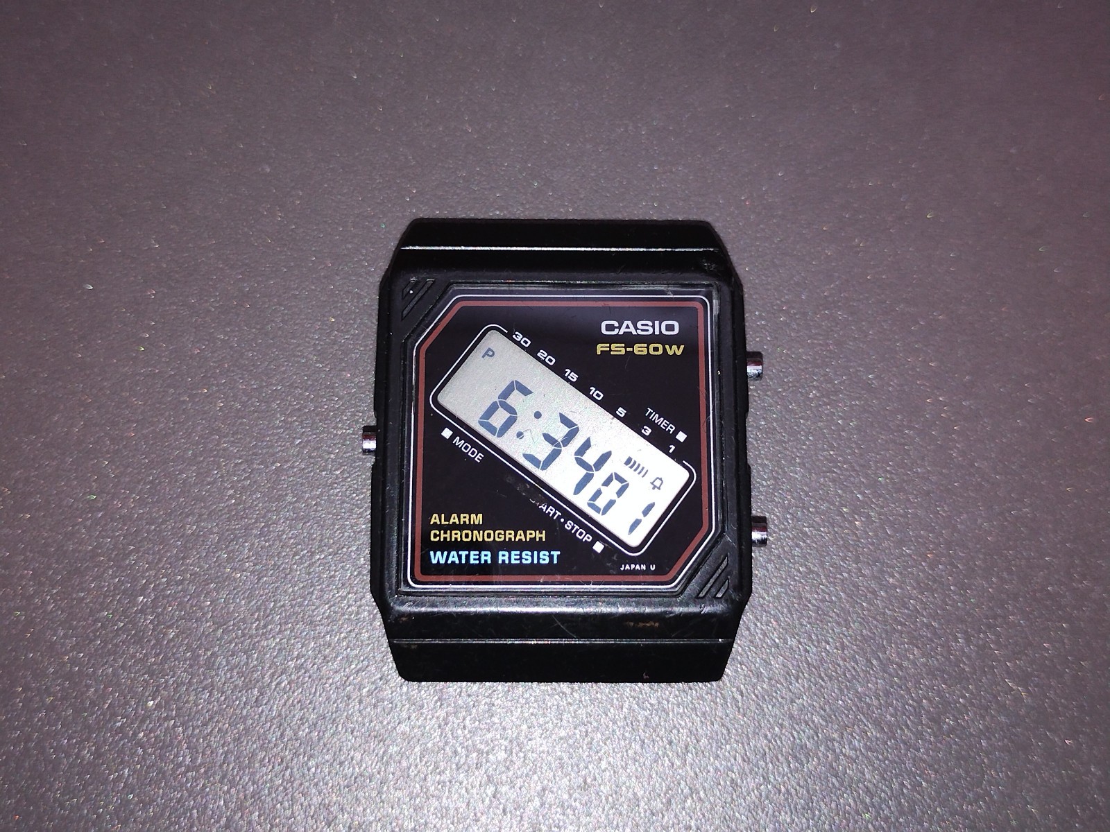 Casio FS-60W Film Watch ultra-thin Vintage Watch Alarm Chrono, Japan 1987
