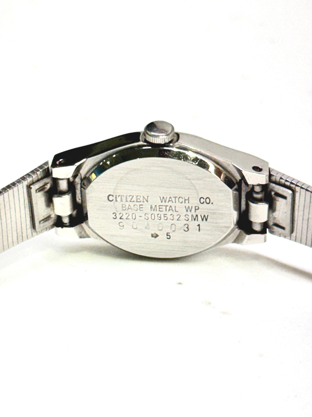 Citizen 3220 17mm Dress/Formal Textured Silver Tone Bracelet -New Battery-