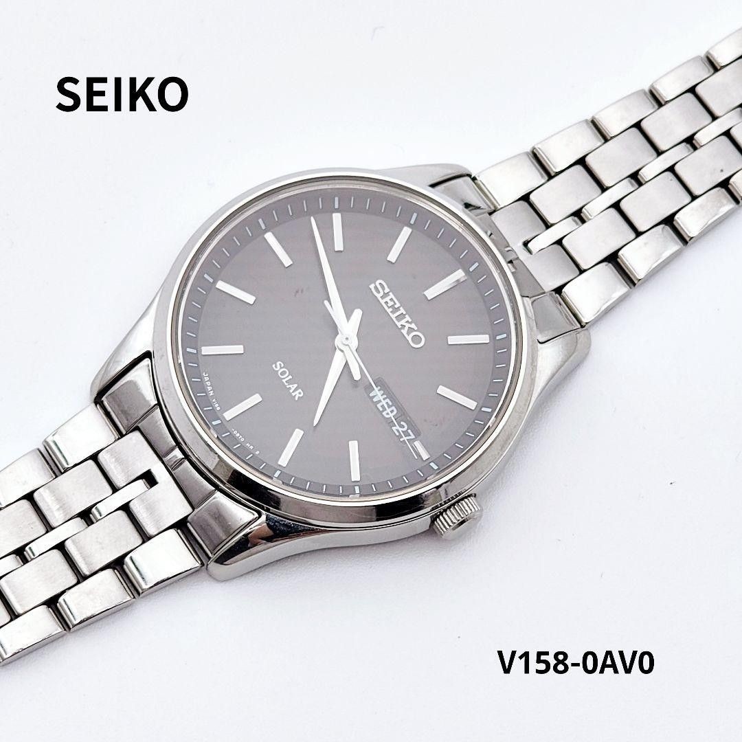 SEIKO Solar Wristwatch V158 0AV0 SBPX069 Body Seiko Day Date Working Condition