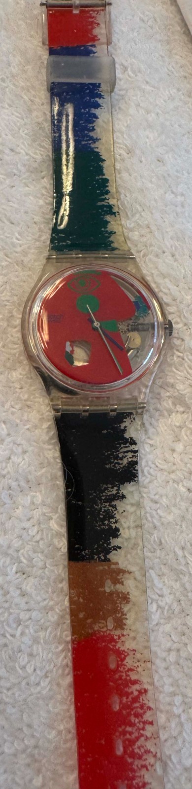 SWATCH ‘Color Scribbler’ GK249 1996 by Artist Kveta Pacovská with New Battery