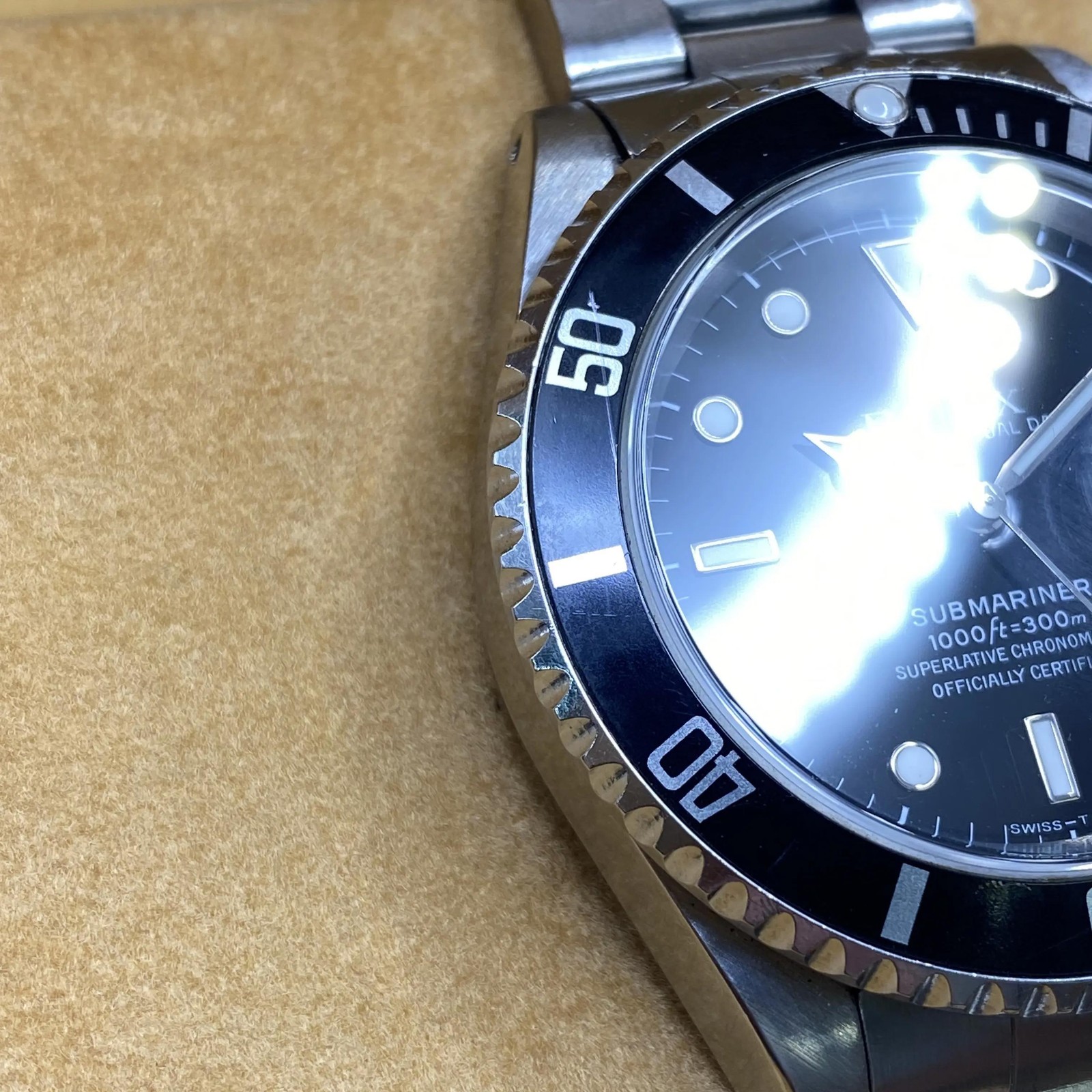 Rolex Submariner Date 16610 Steel Holes None Ceramic Black Dial Watch B&P 2000