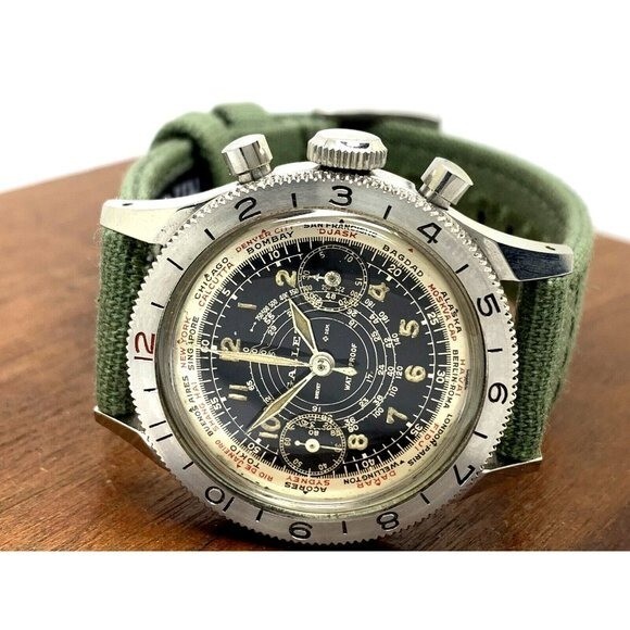 Gallet Men’s Watch Flight Officer USAAF Truman Swiss Manual Wind Chronograph