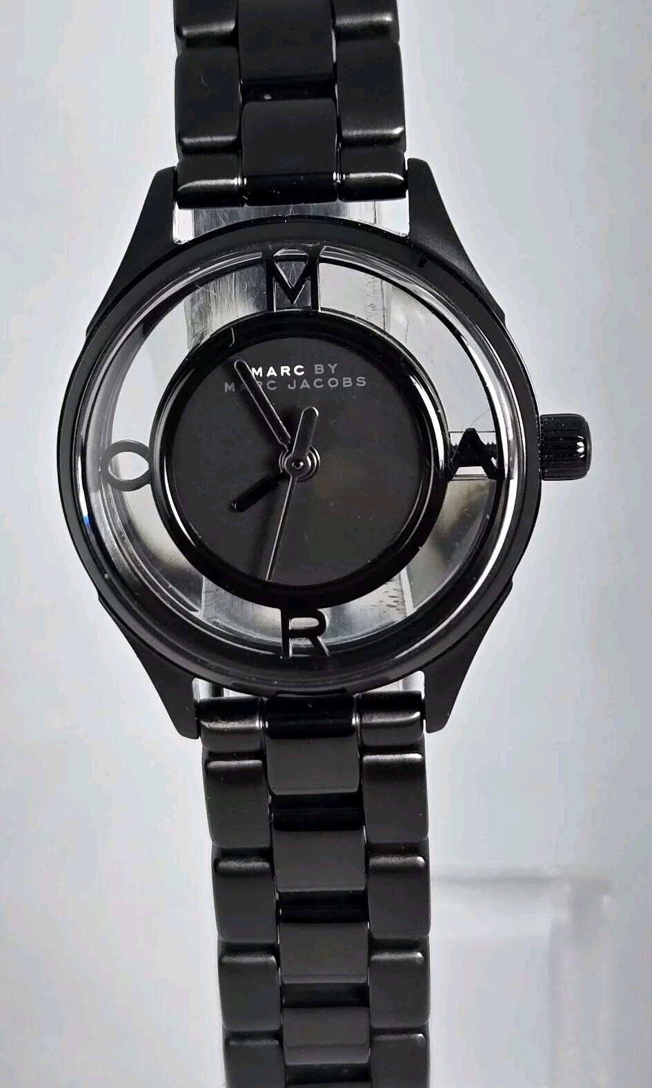 MARK BY MARK JACOBS WOMEN’S SKELETON STAINLESS STEEL WATER RESISTAN BLACK DIAL
