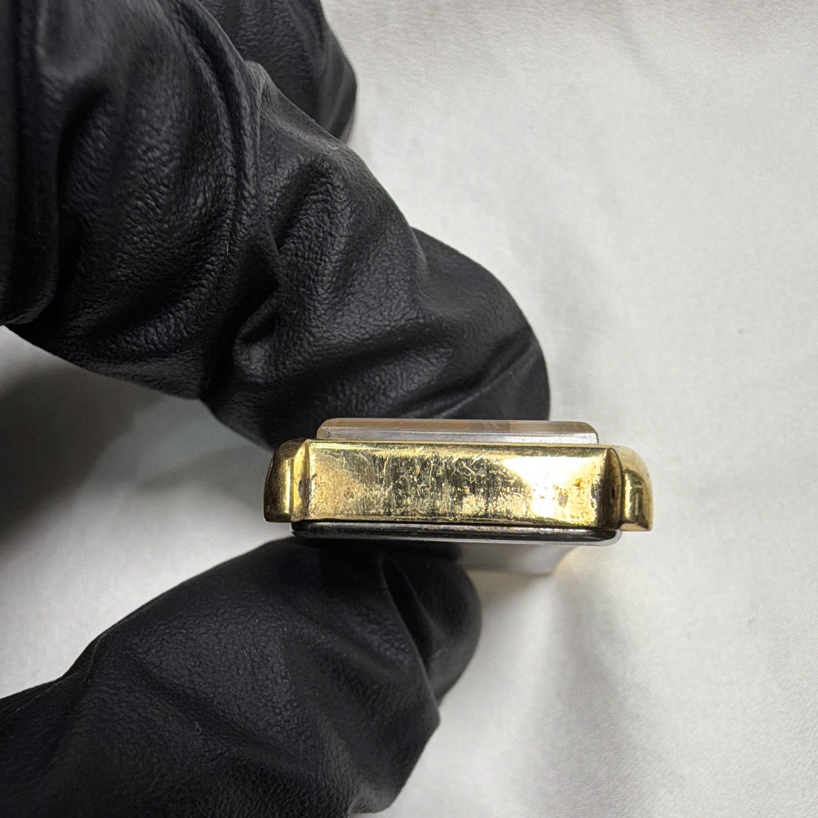 Vintage Caravelle by Bulova Quartz Tank Watch Gold Tone Rectangle Dress Run