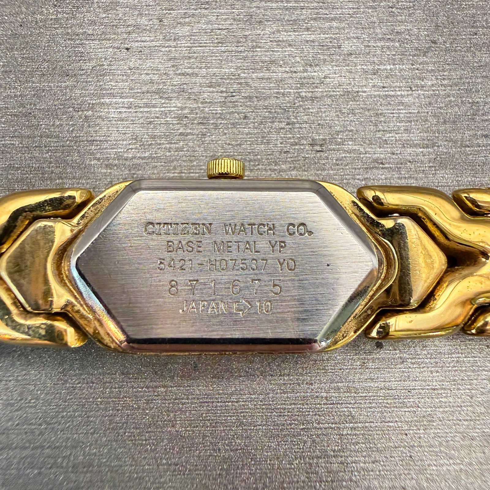 Citizen Elegance Watch Women 13mm Blue Dial Gold Rectangle 5421-H07537 New Batt