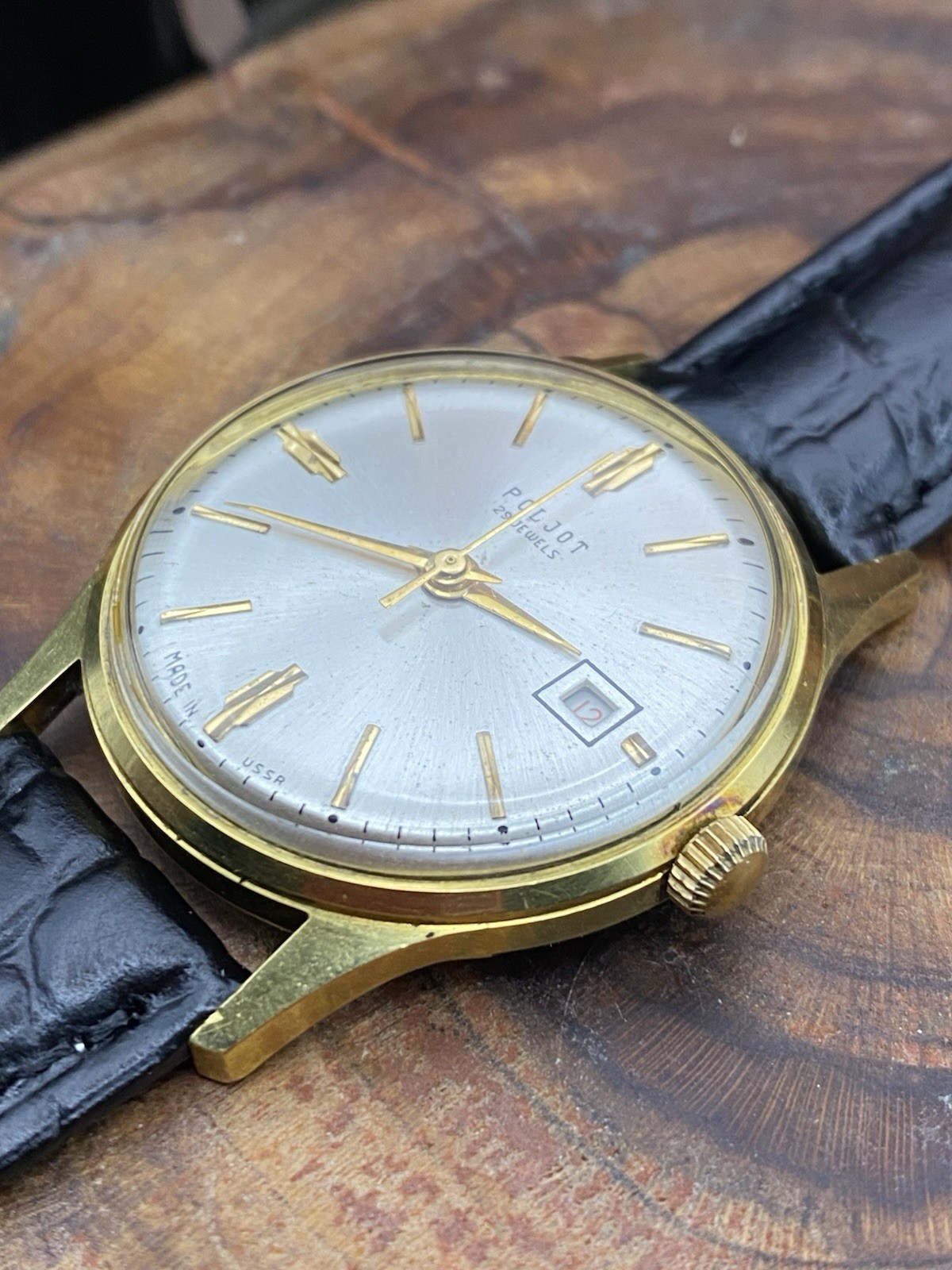 1960s POLJOT DE LUXE AUTOMATIC 29 JEWELS 1MChZ vintage USSR Soviet watch #9538