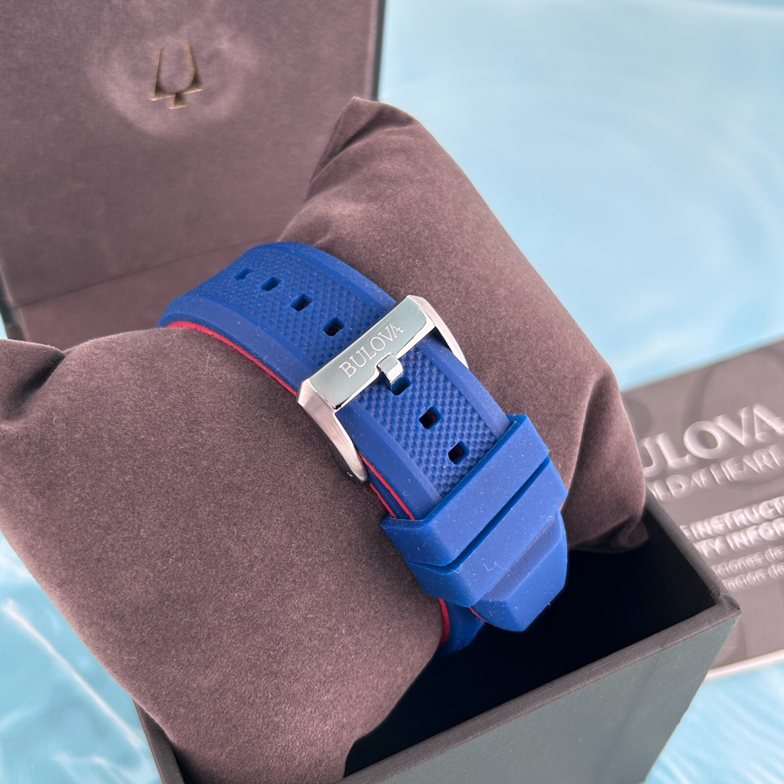 Bulova Marine Star Series A Blue Strap/98A225 Men’s Chronograph Auto Watch 45mm