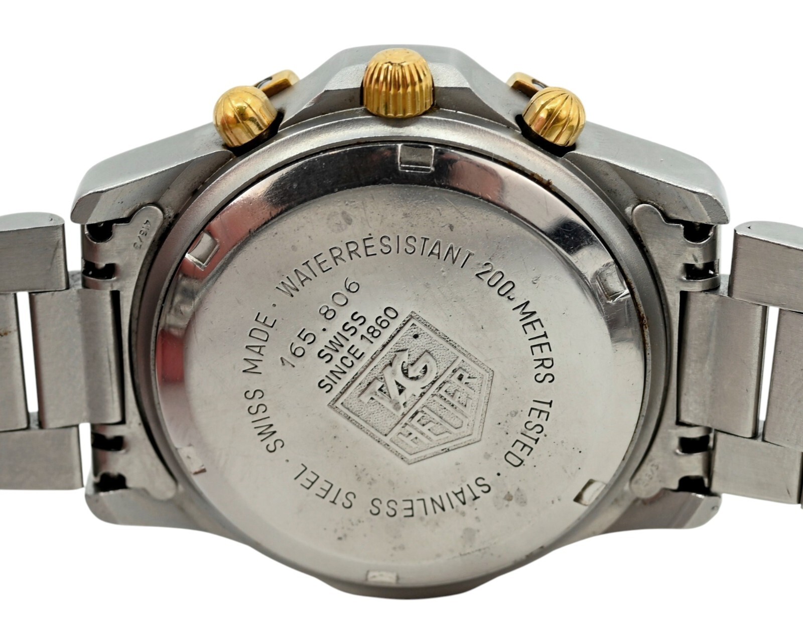 Tag Heuer 38mm Men’s 2000 Series Automatic White Dial Two-Tone Watch 165.806!
