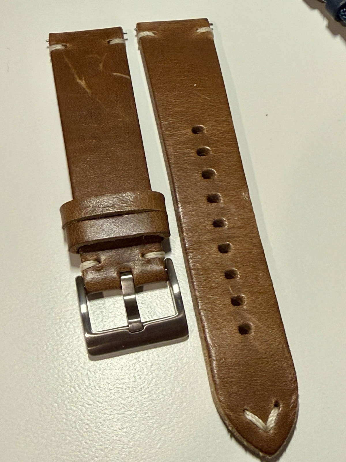 Mido Ocean Star GMT 44mm Silver Stainless Steel w Blue Strap & Horween Strap